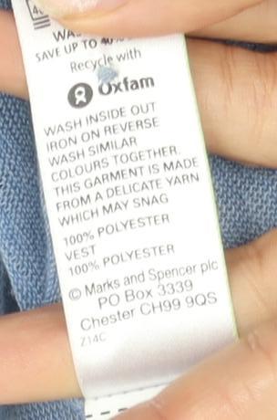 Marks and Spencer Women's Blue Size 10 Button-Up Top