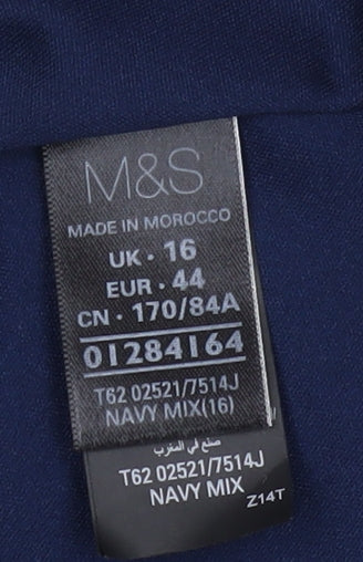 Marks and Spencer Women's Blue A-Line Skirt, Size 16