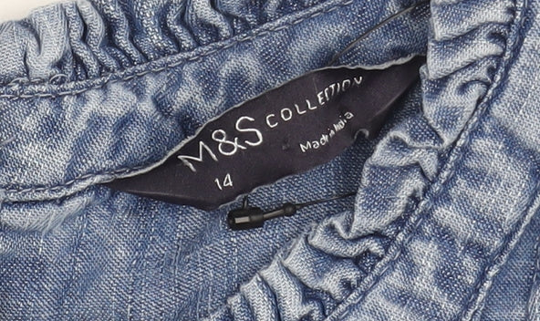 Marks and Spencer Women's Blue Blouse Size 14