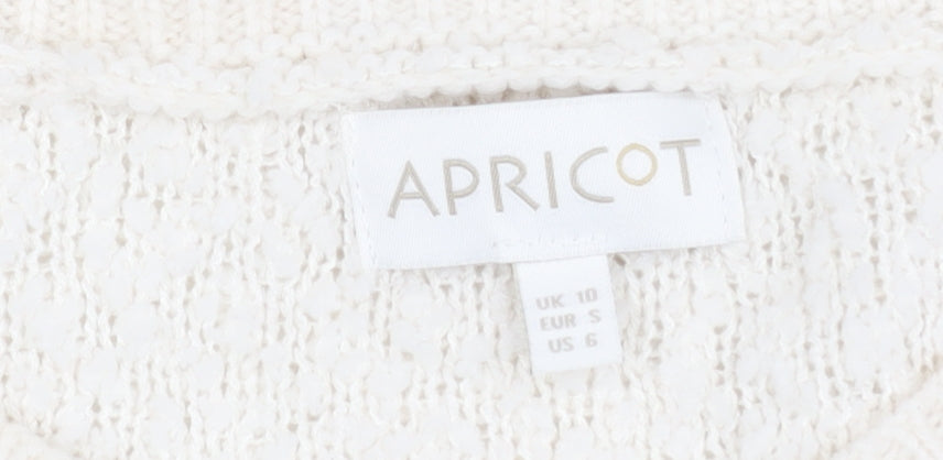 Apricot Women's Ivory Open-Knit Pullover, Size 10