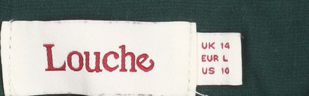 Louche Women's Green V-Neck Blouse Size 14