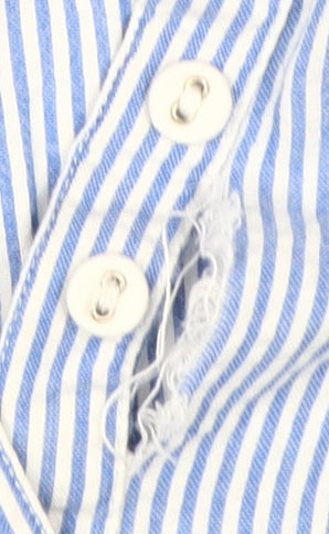 Fat Face Women's Blue Striped Chambray Blouse UK 10