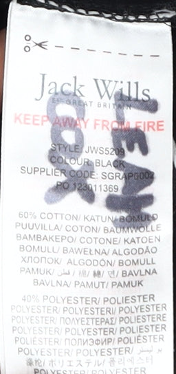 Jack Wills Girls Black Hooded Full Zip Hoodie 9-10 Years