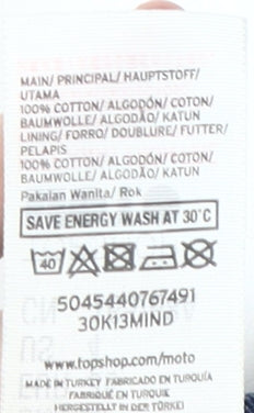 Topshop Women's Blue Denim Mini Skirt, Size 8, Casual Style