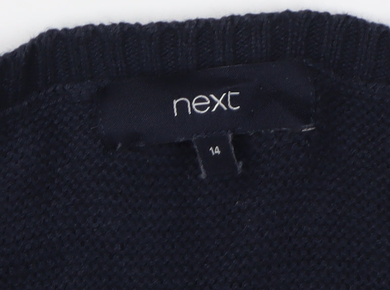 Next Women's Blue Striped Pullover Jumper Size 14