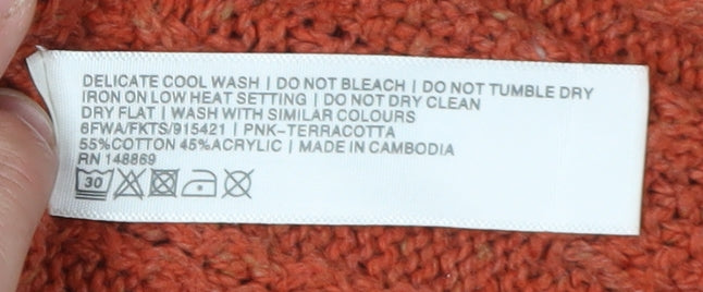 FatFace Women's Orange Pullover Crew Neck Jumper Size 12