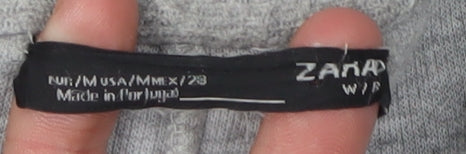 Zara Women's Grey Cardigan - M, Collared, Wool Blend