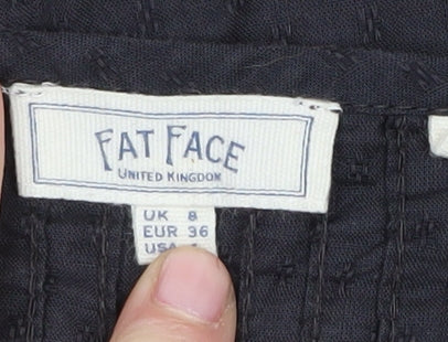 Fat Face Women's Black Floral Tunic Blouse Size 8