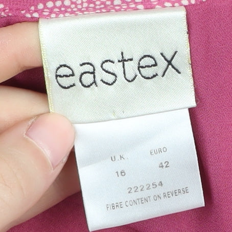 Eastex Women's Pink Floral Skirt Size 16 - Polyester