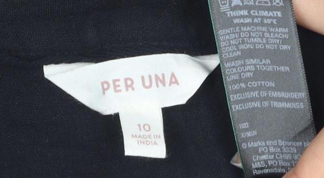 Marks and Spencer Women's Black Embroidered Blouse Size 10