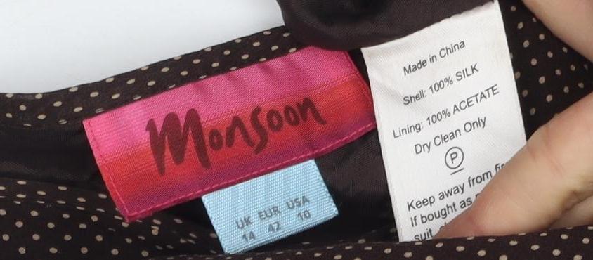 Moschino Women's Brown Asymmetric Long Silk Skirt