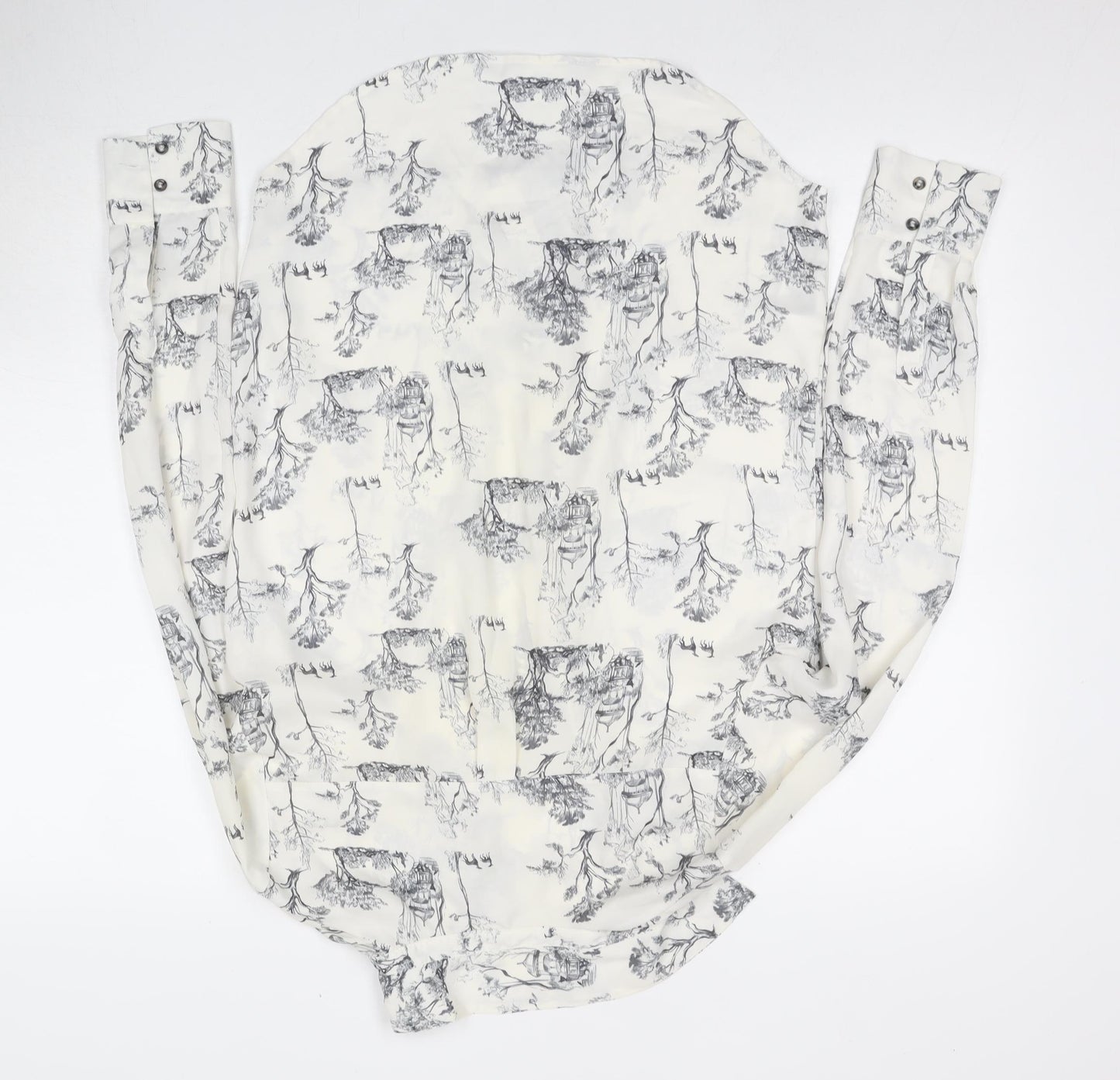 H&M Women's White Button-Up Shirt Size 8