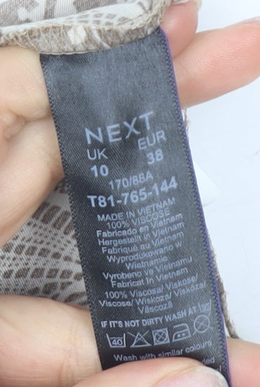 Next Women's Brown Paisley Blouse UK 10 - Casual & Workwear