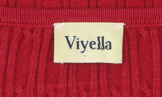 Viyella Women's Red Cotton Knit Short Sleeve T-Shirt