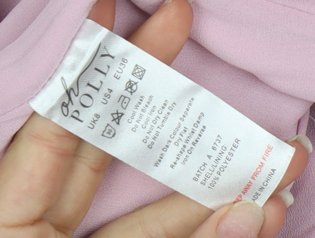 Oh Polly Women's Pink Flare Skirt, Size 8, Party Style