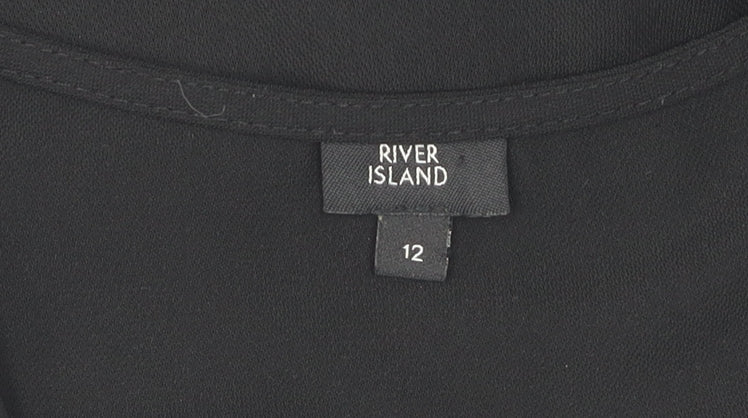 River Island Women's Black Wrap Blouse Size 12