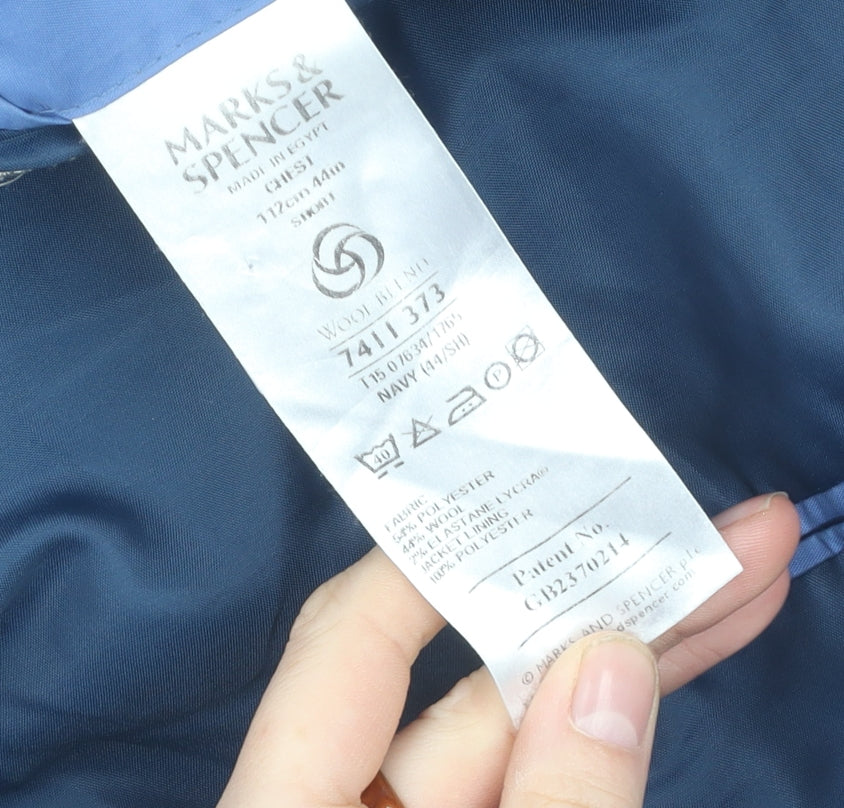 Marks and Spencer Navy Men's Blazer Jacket Regular 44