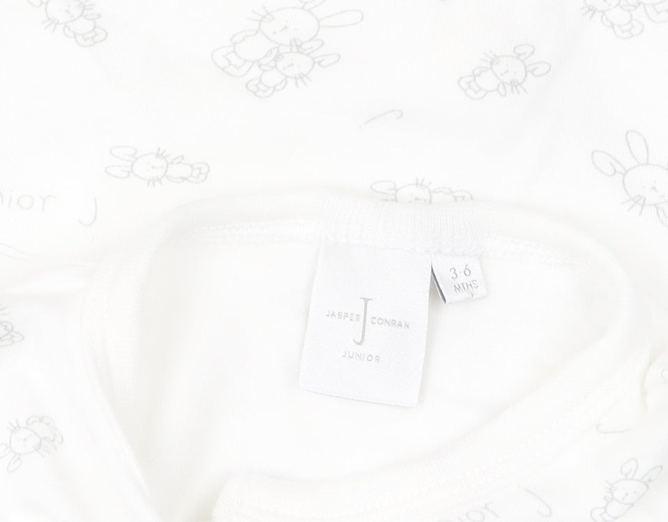 Jasper Conran White Unisex Baby Babygrow 3-6 Months