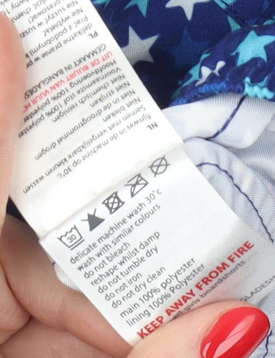 Mountain Warehouse Boys Blue Star Print Beach Shorts 7-8 Years