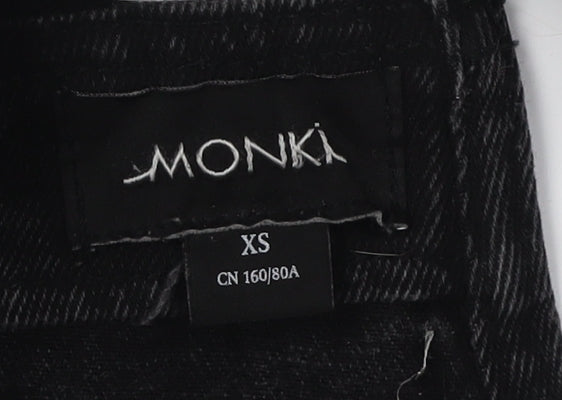 Monki Women's Black Corduroy Pinafore Dress XS