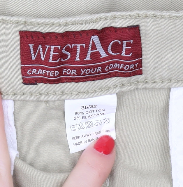 WestAce Men's Beige Chino Trouser Size 36 Regular Fit