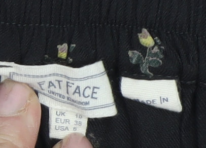 Fat Face Women's Black Peasant Midi Skirt - Size 16