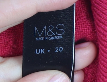 Marks and Spencer Women's Red Pullover Jumper, Size 20