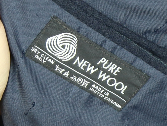 Centaur Men's Blue Wool Blazer 40 Long Two-Button Notch Lapel