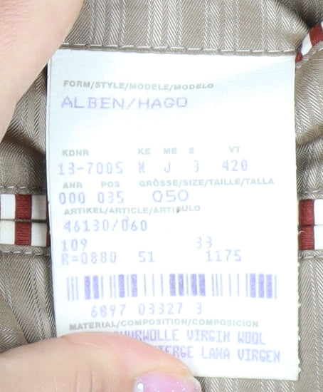 Hugo Boss Men's Brown Striped Blazer, Size 40