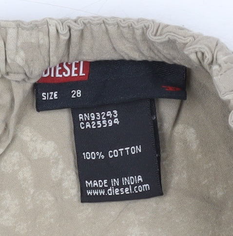 Diesel Women's Beige Floral Midi Flare Skirt Size 6