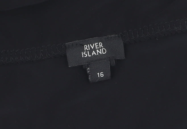 River Island Women's Black Midi Pencil Skirt Size 16