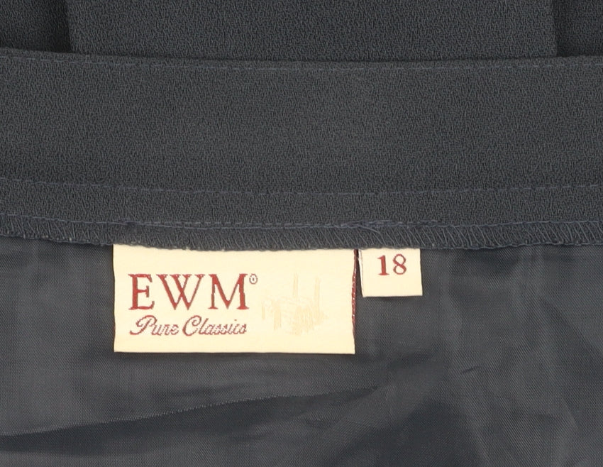 EWM Women's Black Pleated Skirt Size 18