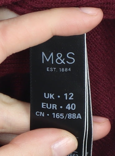 Marks and Spencer Women's Red Crew Neck Pullover Jumper