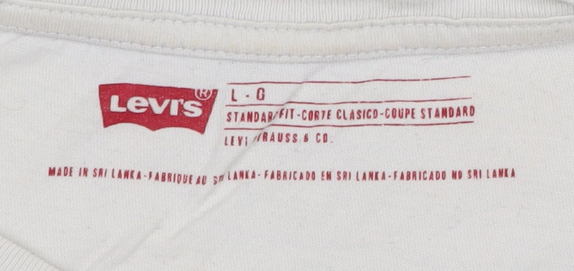 Levi's Men's White Graphic T-Shirt, Large, Cotton, Logo