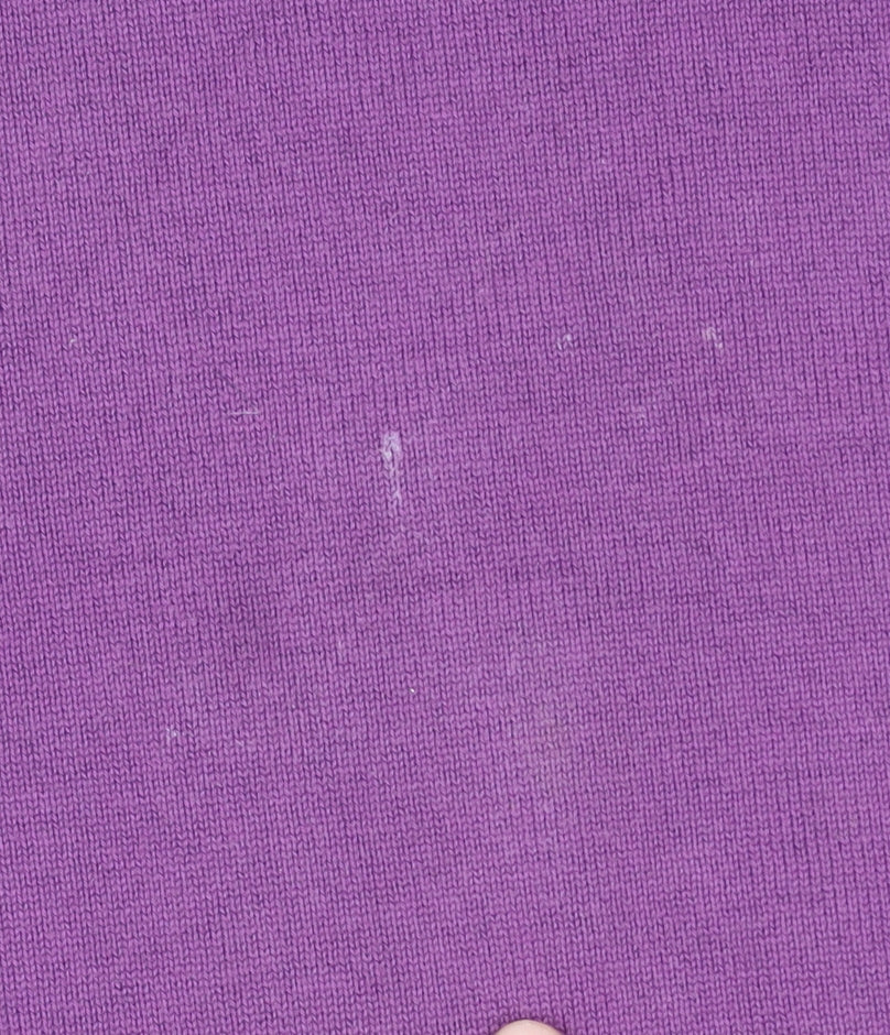 Lyle & Scott Men's Purple V-Neck Cotton Jumper - Size L