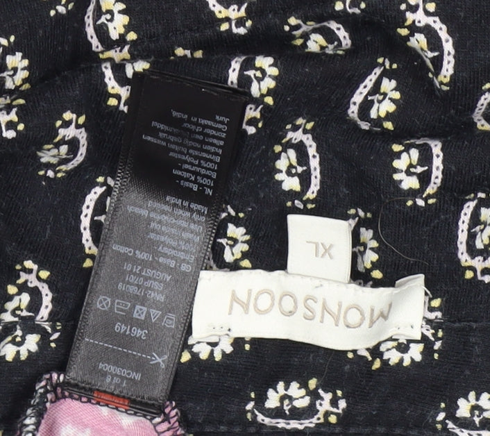 Monsoon Women’s Black Paisley Shirt Dress XL