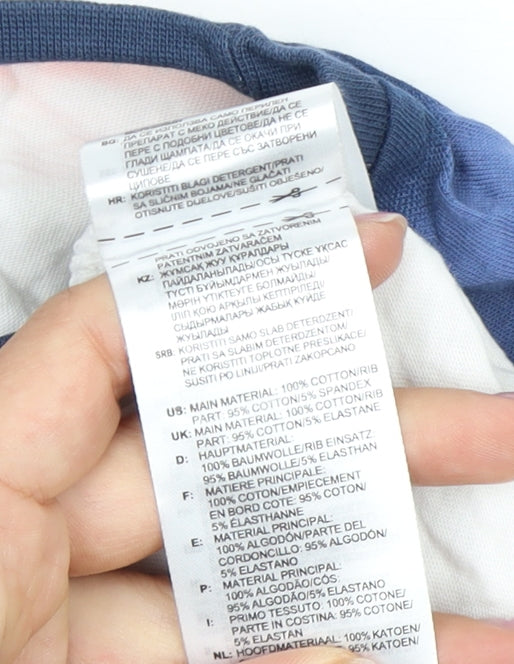 Adidas Boys White & Blue T-Shirt, Logo, Size 2-3 Years