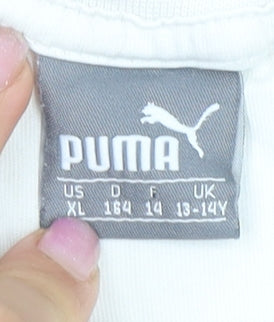 Puma Boys XL White Graphic T-Shirt