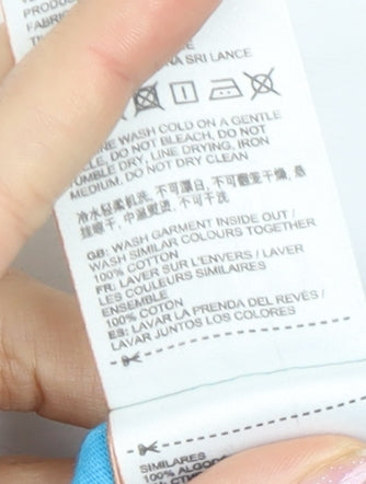 SuperDry Men's Blue Cotton Crew Neck T-Shirt - Size L