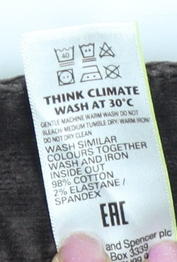 M&S Women's Brown Cropped Corduroy Trousers Size 8