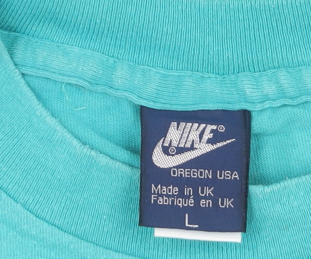 Nike Men's Blue Graphic Retro T-Shirt, Size L