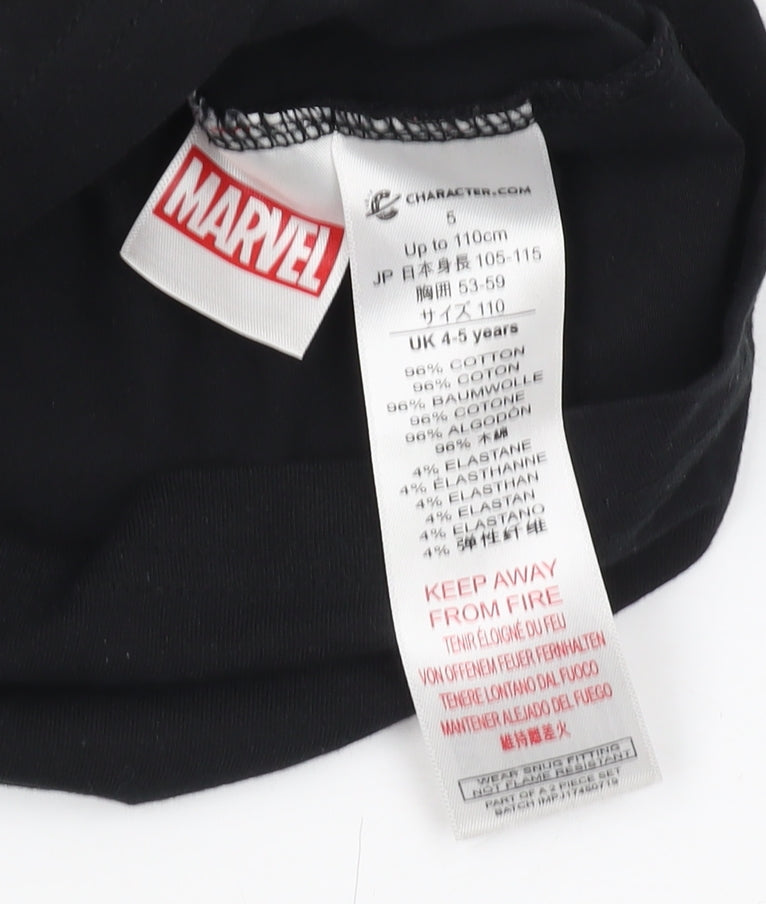 Marvel Boys Black Iron Man T-Shirt 4-5 Years