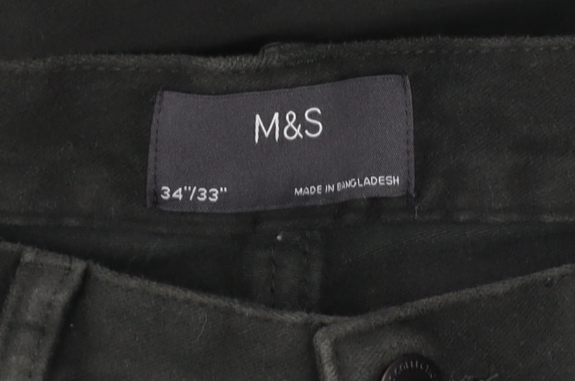 Marks and Spencer Men's Green Trousers, Size 34
