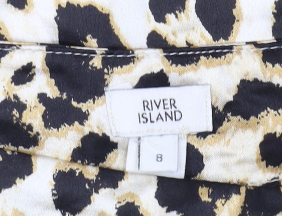 River Island Women's Leopard Print Midi Skirt