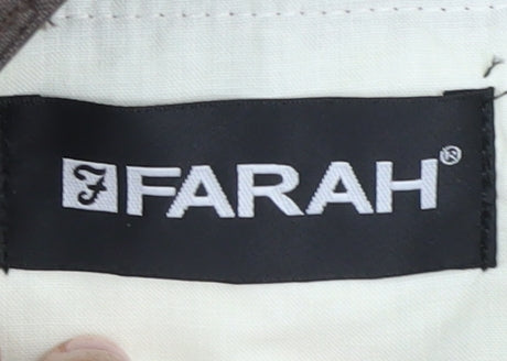 Farah Men's Brown Straight Trousers Size 34