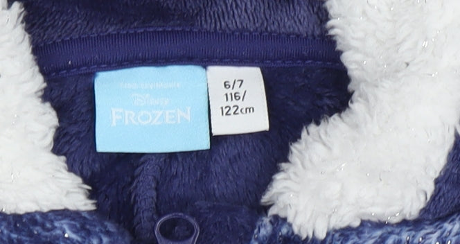 Disney Frozen Girls Blue Onesie 6-7 Years with Hood