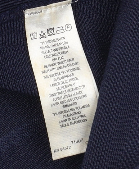 Blue 3/4 Sleeve Bodycon Dress - French Connection Size 6