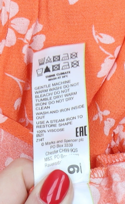 Marks and Spencer Women's Orange Floral Long Skirt