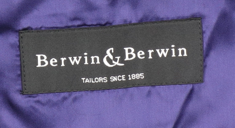 Berwin & Berwin Men's Black Striped 40 Regular Fit Blazer