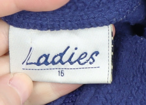 Women's Blue Fleece Pullover Sweatshirt - Size 16